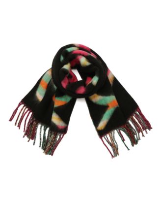 Kurt Geiger Plaid Script Logo Yarn Dye Scarf