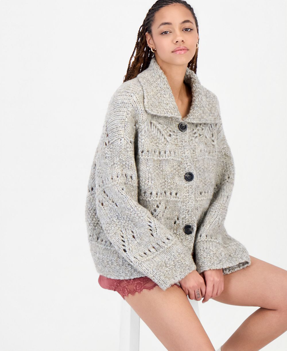 And Now This Petite  Pointelle Button-Front Cardigan, Macy's Exclusive