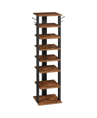 Slickblue Entryway 8-Tier Wooden Shoe Rack with Hooks