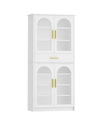 Slickblue Shoe Cabinet with LED Light Strip and Adjustable Storage Shelves