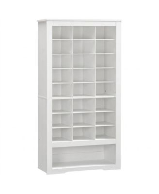 Slickblue 9-Tier Shoe Rack Cabinet with 24 Compartments and Hanging Hooks