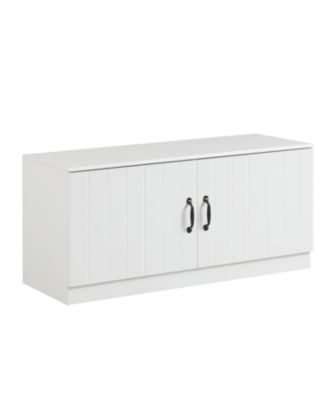 Slickblue Shoe Storage Bench with 2 Doors and Adjustable Shelves for Entryway