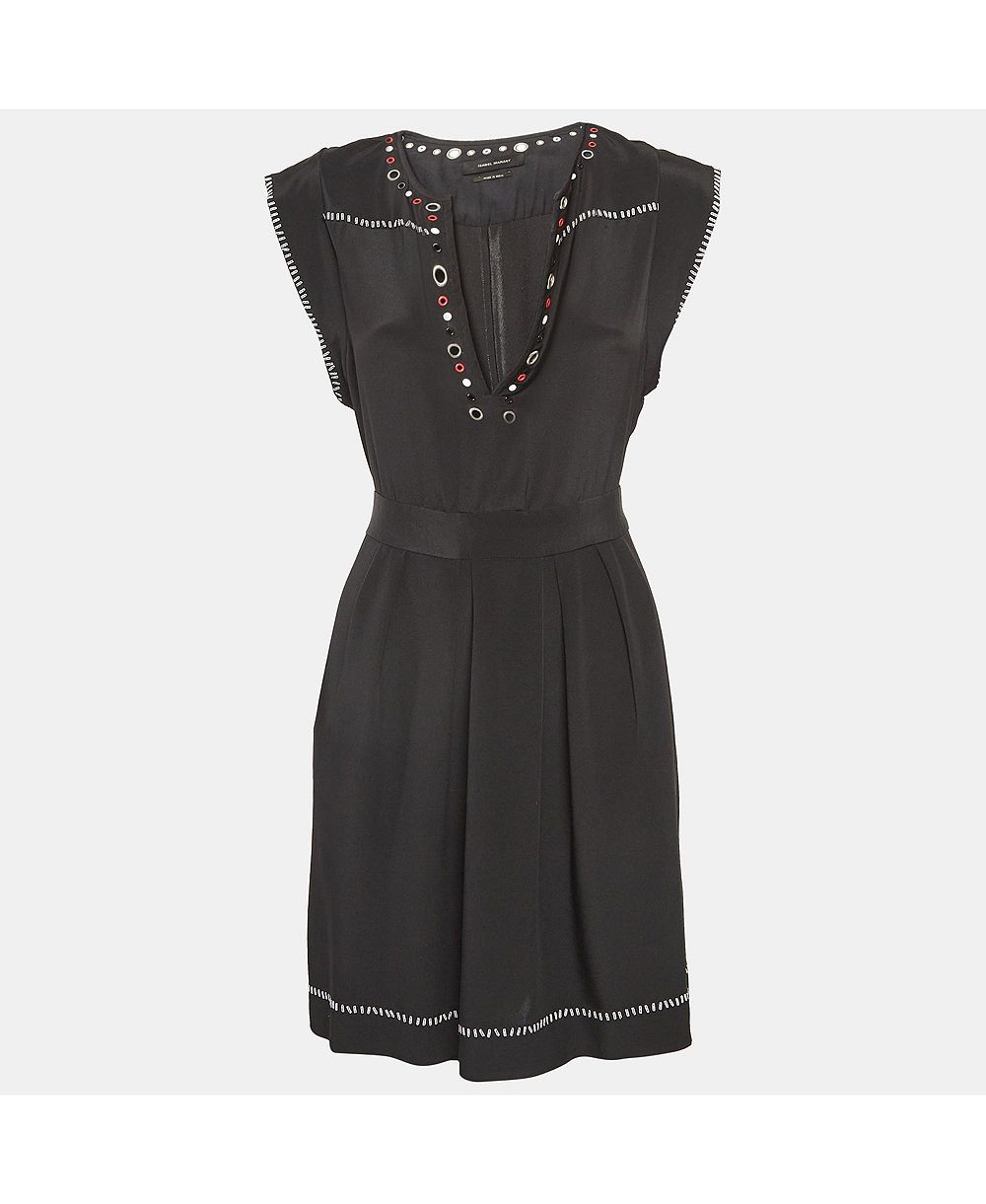 Женское шелковое платье Isabel Marant Embellished Silk Tie-Up Dress, Pre-Owned