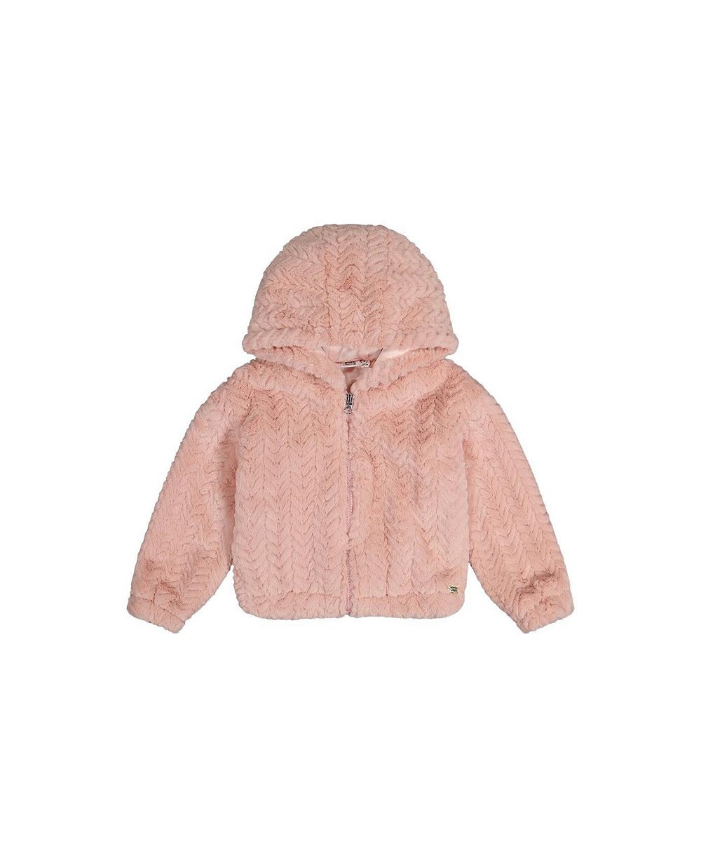 Детский Deux par Deux Faux Fur Hooded Cardigan Pink