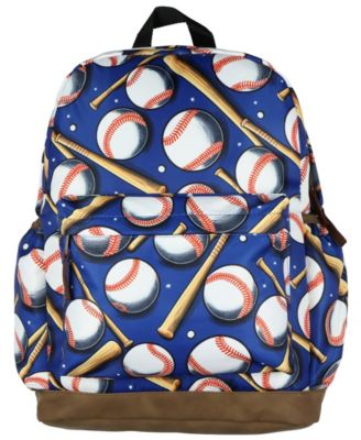 Intimo Batter Up 16 Inch Backpack Baseball and Bats All Over Print School Book Bag
