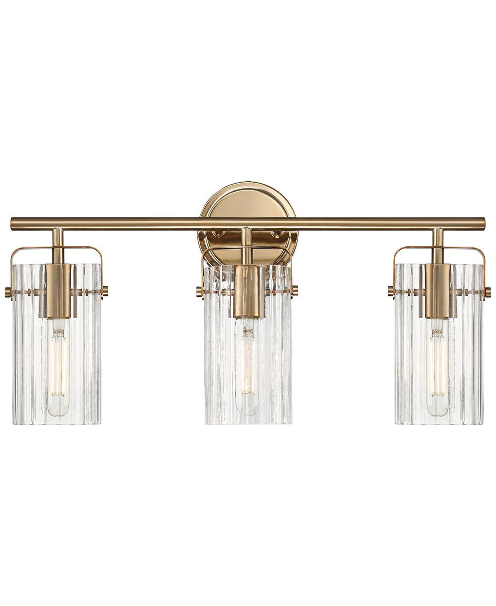 Светильник для ванной Regency Hill Emerson 22"W Warm Fluted Glass 3-Light
