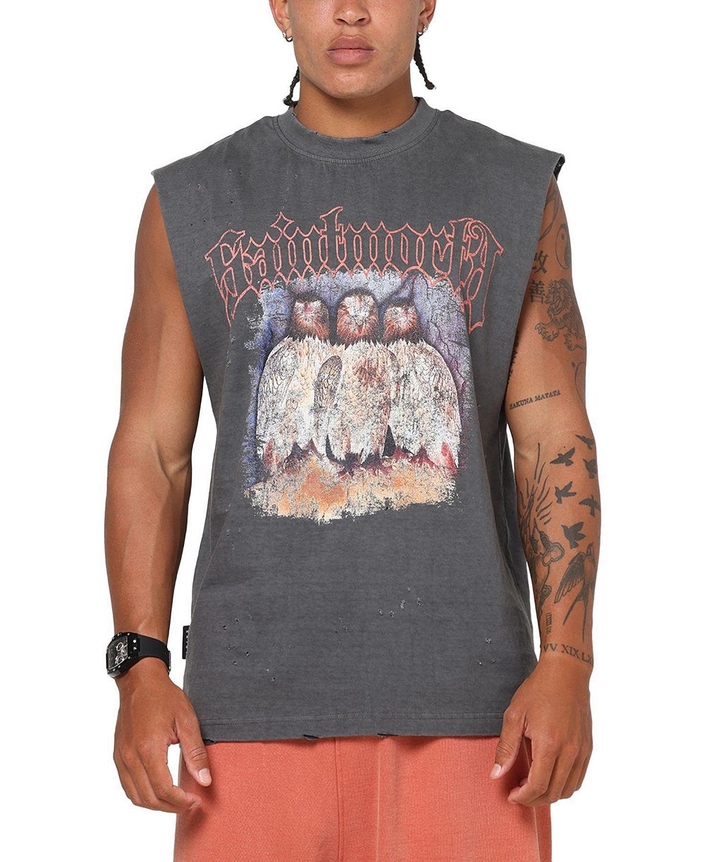 SAINT MORTA Мужская футболка Birds Of Prey Muscle Washed Charcoal