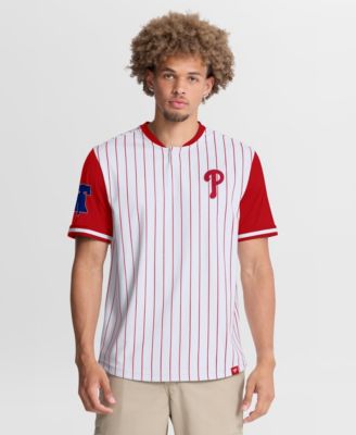 Fanatics Men's White/Red Philadelphia Phillies Pinstripe Walk Off Shirt