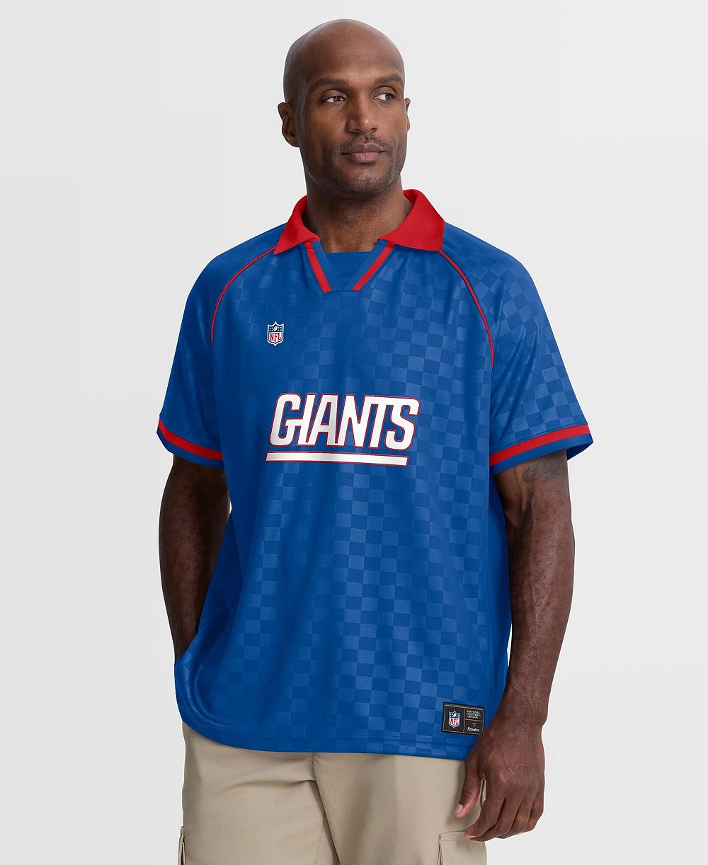 Мужская рубашка-поло Fanatics Royal/Red New York Giants Homerun Raglan V-Neck