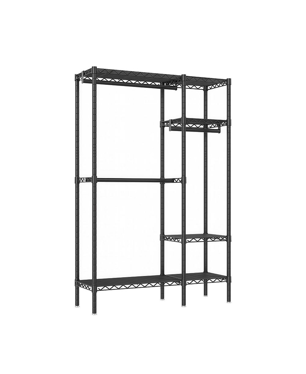 VIYET Heavy-Duty Garment Rack - 6-Tier Adjustable Wire Closet Organizer with 3 Rods
