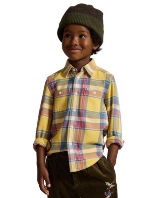Рубашка Polo Ralph Lauren Boys' 2T-7 из фланели хлопок в клетку