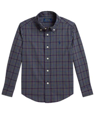 Polo Ralph Lauren рубашка из хлопкового поплина в клетку для мальчиков 2T-7