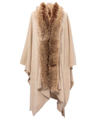 Lauren Ralph Lauren Faux Toscana Trim Knit Ruana