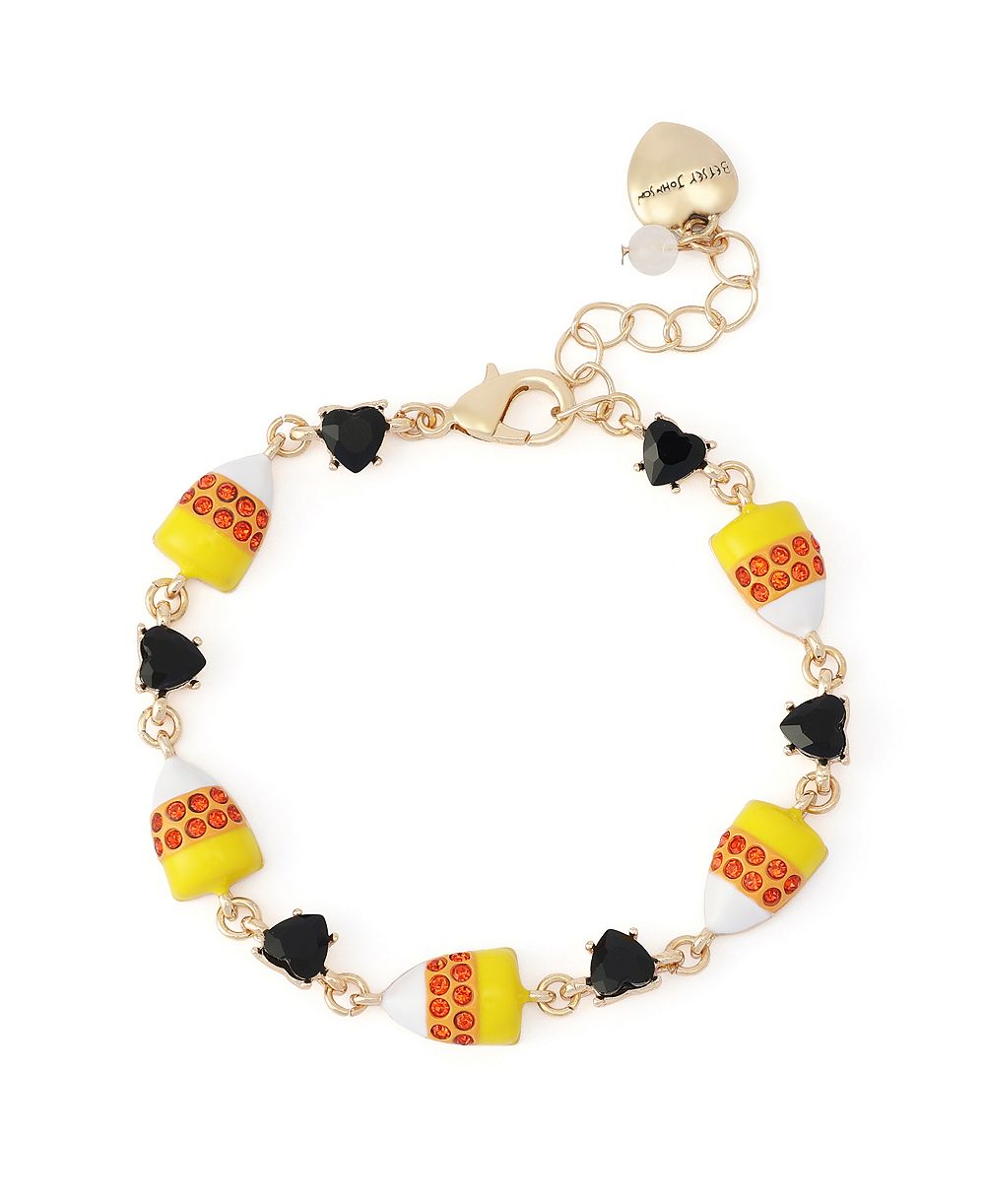 Браслет Betsey Johnson Faux-Stone Halloween Candy Corn Link