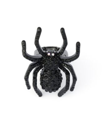 Betsey Johnson Faux-Stone Halloween Spider Cocktail Ring