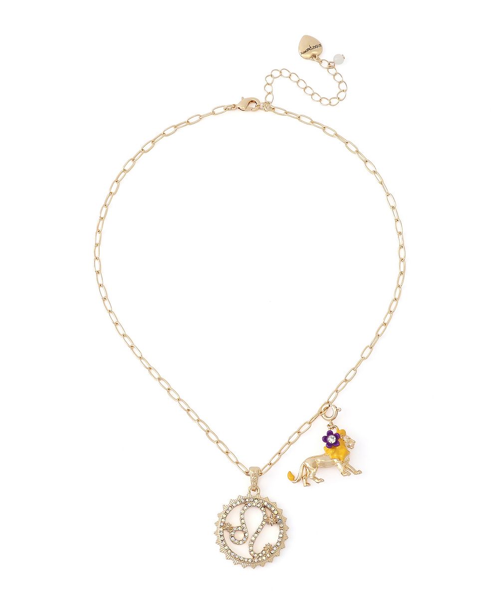Набор подвесок Betsey Johnson Faux-Stone Leo Celestial Pendant Necklace Charm Zodiac