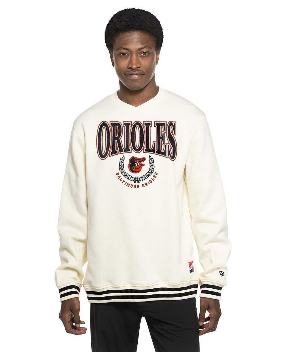 New Era Мужской белый свитшот Baltimore Orioles Throwback