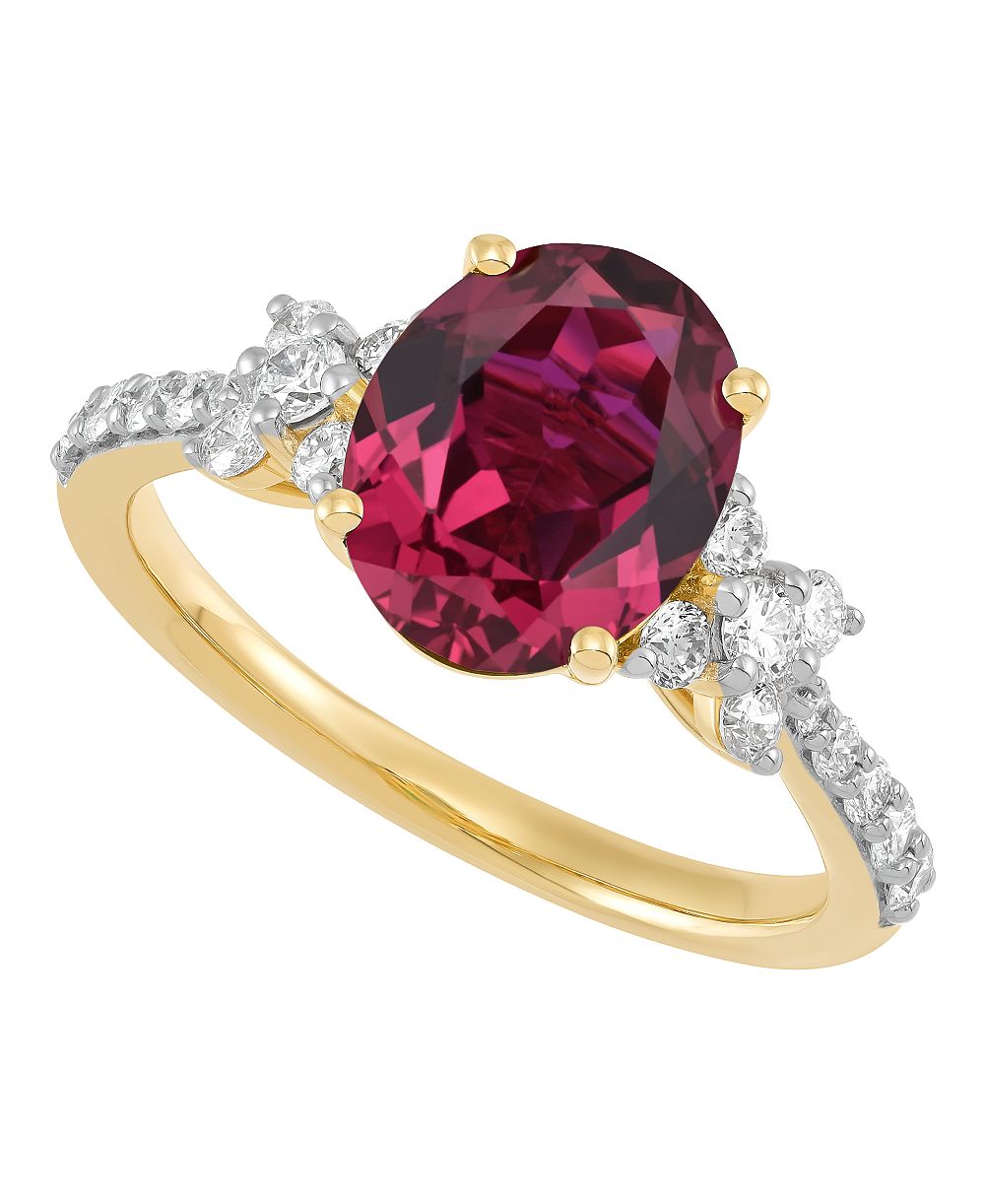 Grown With Love Lab-Grown Ruby (3-1/2 ct. t.w.) & Lab-Grown Diamond (1/2 ct. t.w.) Ring in 14k Yellow Gold (Also available in Lab-Grown Emerald and Lab-Grown Sapphire)