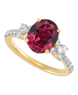 Grown With Love Lab-Grown Ruby (3-1/2 ct. t.w.) & Lab-Grown Diamond (1/2 ct. t.w.) Ring in 14k Yellow Gold (Also available in Lab-Grown Emerald and Lab-Grown Sapphire)
