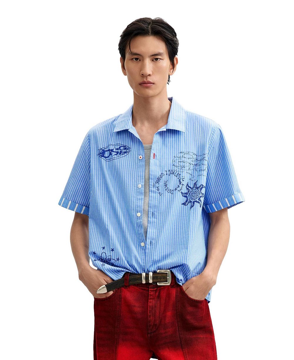 Мужская хлопковая рубашка Desigual Short printed