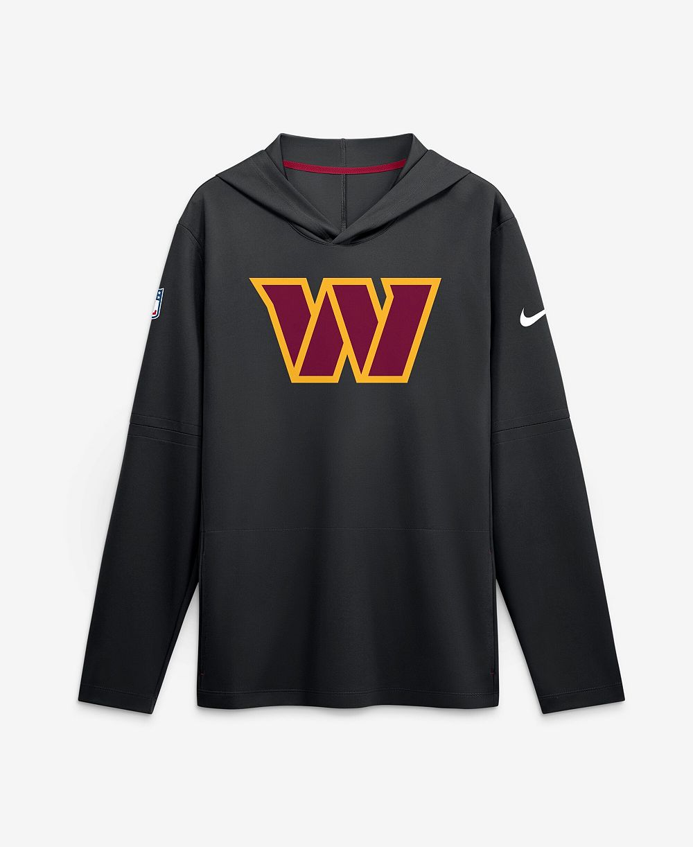 Nike Men's Black Washington Commanders Sideline Dri-FIT Long Sleeve Hooded T-Shirt