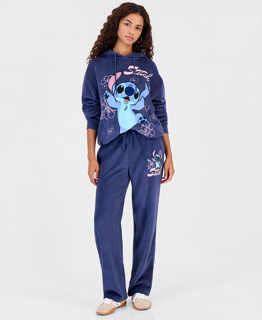 Disney Женские флисовые брюки с широкими штанинами Stitch Woobie