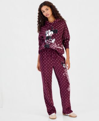 Disney Juniors' Minnie Woobie Fleece Polka-Dot Drawstring Pants