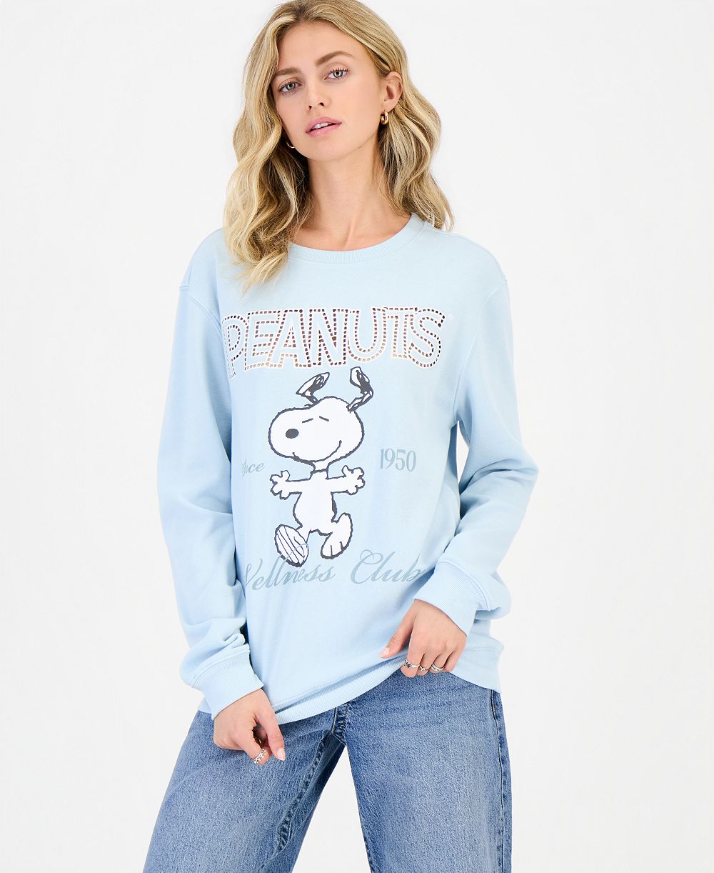 Peanuts Juniors' Snoopy Wellness Club Graphic Fleece  Sweatshirt