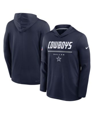 Nike Men's Navy Dallas Cowboys Sideline Lightweight Long Sleeve Hooded Dri-FIT T-Shirt