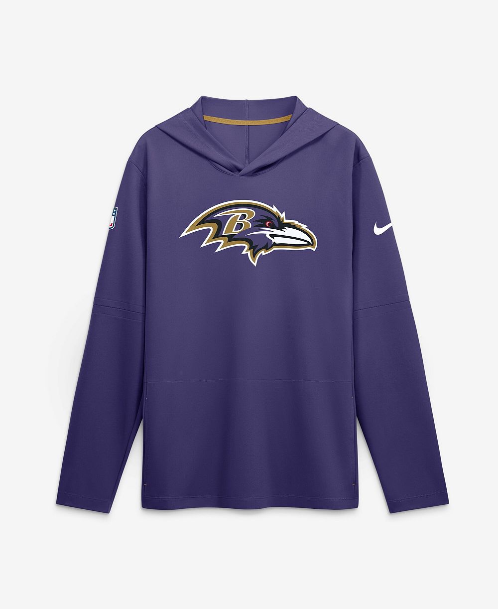 Nike Men's Purple Baltimore Ravens Sideline Dri-FIT Long Sleeve Hooded T-Shirt