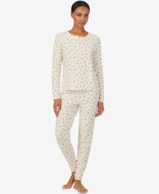Lauren Ralph Lauren Women's Long-Sleeve Henley Top and Jogger Pant Set