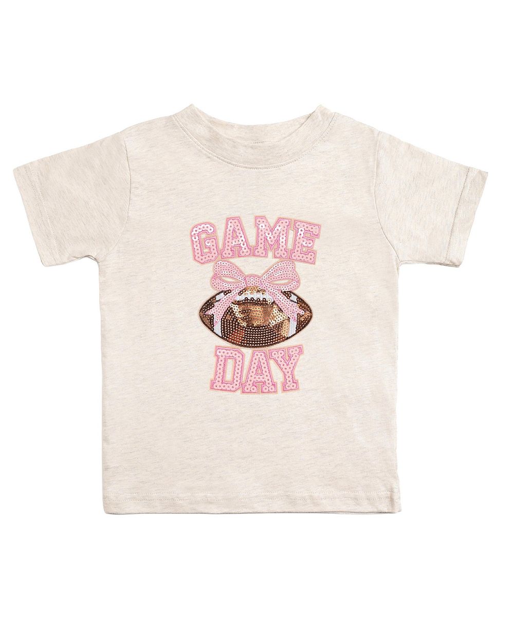 Футболка Sweet Wink Little Girls Game Day Sequin Patch Short Sleeve