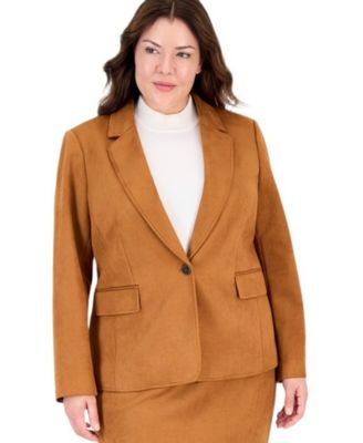 Tahari Plus Size Short Suede Blazer