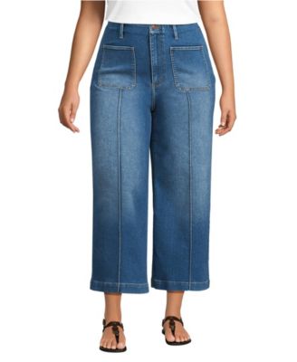 Женские джинсы Lands' End Recover Denim High Rise Extra Wide Leg Crop