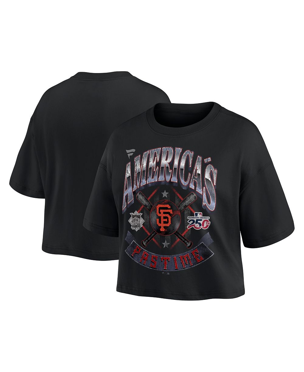 Женская футболка Fanatics Black San Francisco Giants Americana Crop