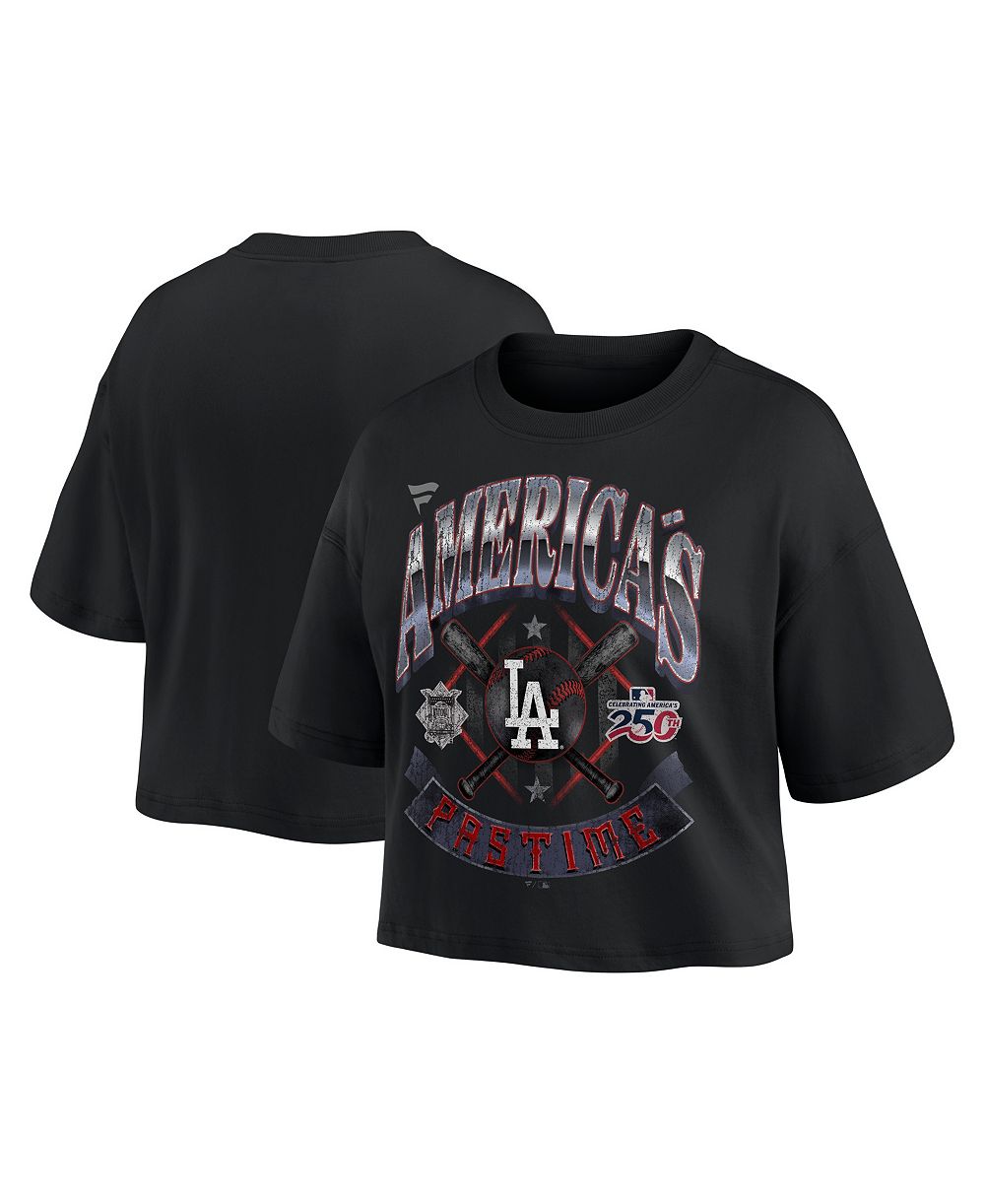 Женская футболка Fanatics Black Los Angeles Dodgers Americana Crop