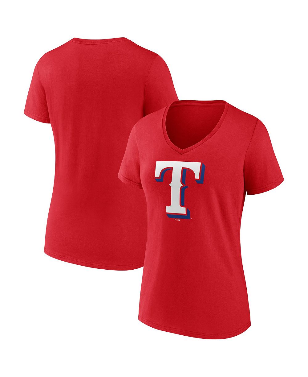 Женская футболка Logo Athletic Red Texas Rangers V-Neck