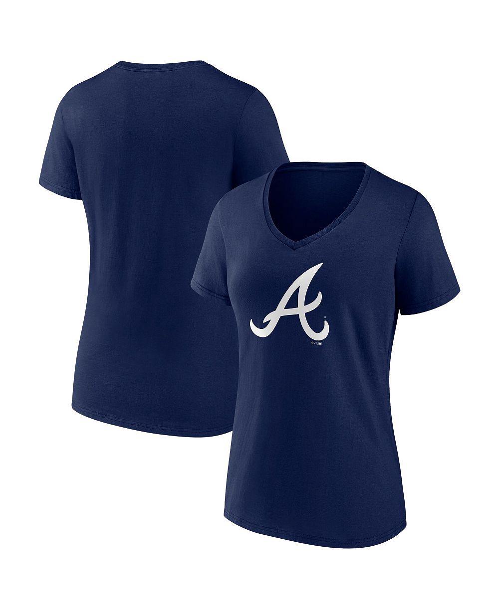 Женская футболка Logo Athletic V-Neck Navy Atlanta Braves