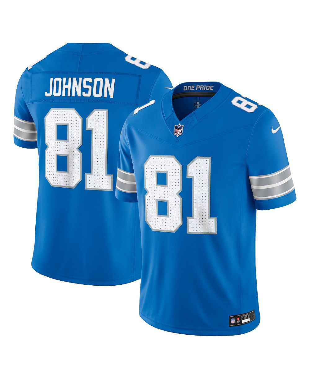 Мужская джерси Nike Blue Detroit Lions Calvin Johnson Vapor F.U.S.E. Stitched Retired Limited