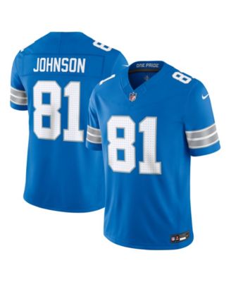 Мужская джерси Nike Blue Detroit Lions Calvin Johnson Vapor F.U.S.E. Stitched Retired Limited