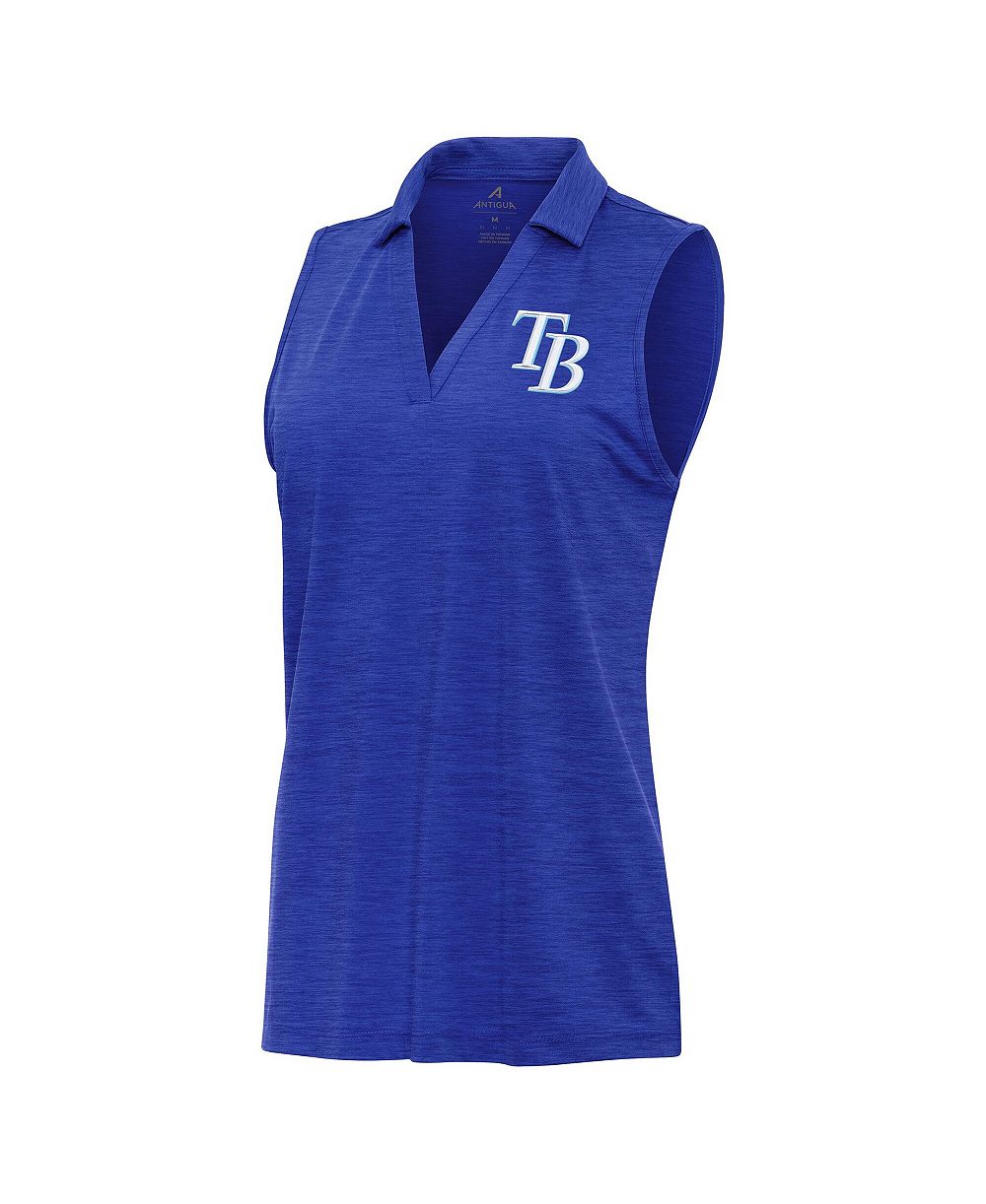 Женская трикотажная футболка-поло Antigua Tampa Bay Rays Layout без рукавов серого цвета