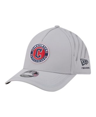 New Era Men's Gray Cleveland Guardians Patch 39THIRTY A-Frame M-Crown Perforated Flex Hat