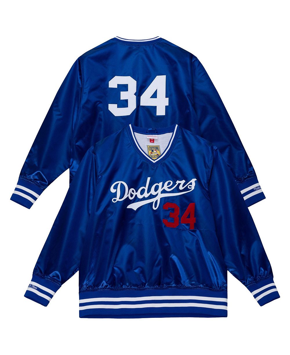 Мужская и женская куртка Mitchell & Ness Fernando Valenzuela Royal Los Angeles Dodgers 1986 Authentic Satin Pullover