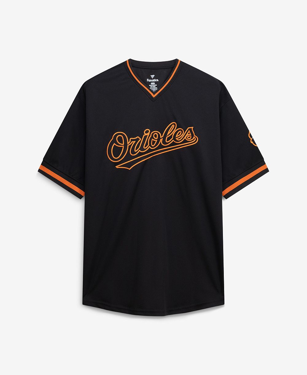 Мужская футболка Fanatics Black Baltimore Orioles Big Tall Pop Texture V-Neck