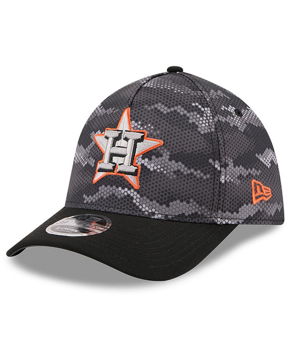 New Era Men's Black Houston Astros Camo 39THIRTY A-Frame Flex Hat