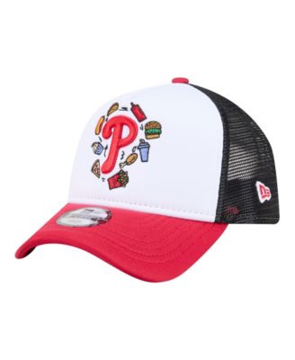 New Era Big Boys and Girls White/Red Philadelphia Phillies Food A-Frame 9FORTY Trucker Adjustable Hat