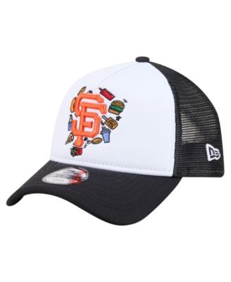 Детская регулируемая кепка New Era San Francisco Giants Food A-Frame 9FORTY Trucker, белая/черная