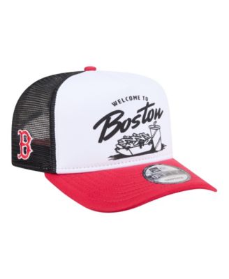 Мужская кепка New Era White/Red Boston Red Sox Foodie A-Frame 9FIFTY Trucker Snapback