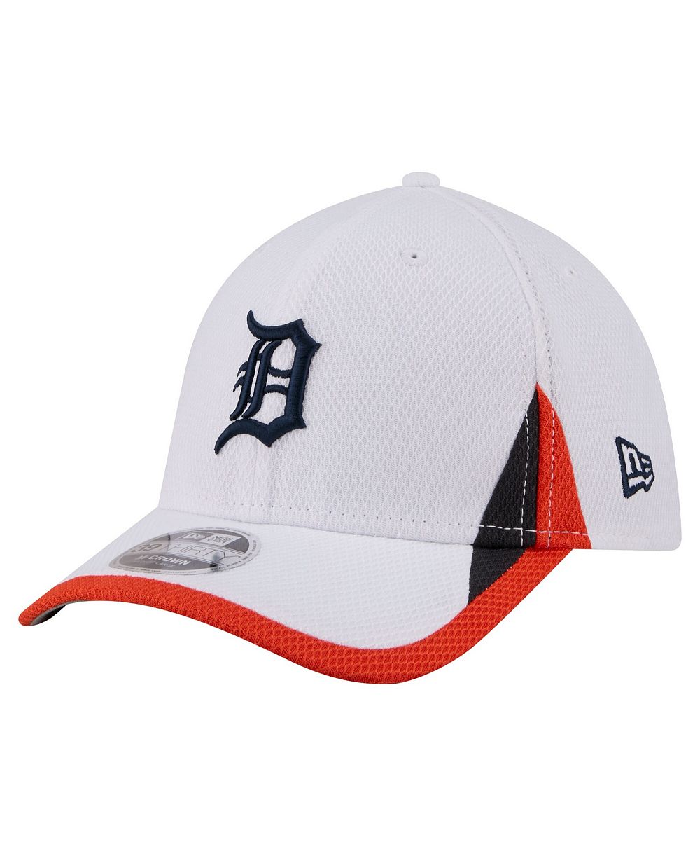 Мужская кепка New Era Men's White Detroit Tigers Cut n Sew 39THIRTY Flex