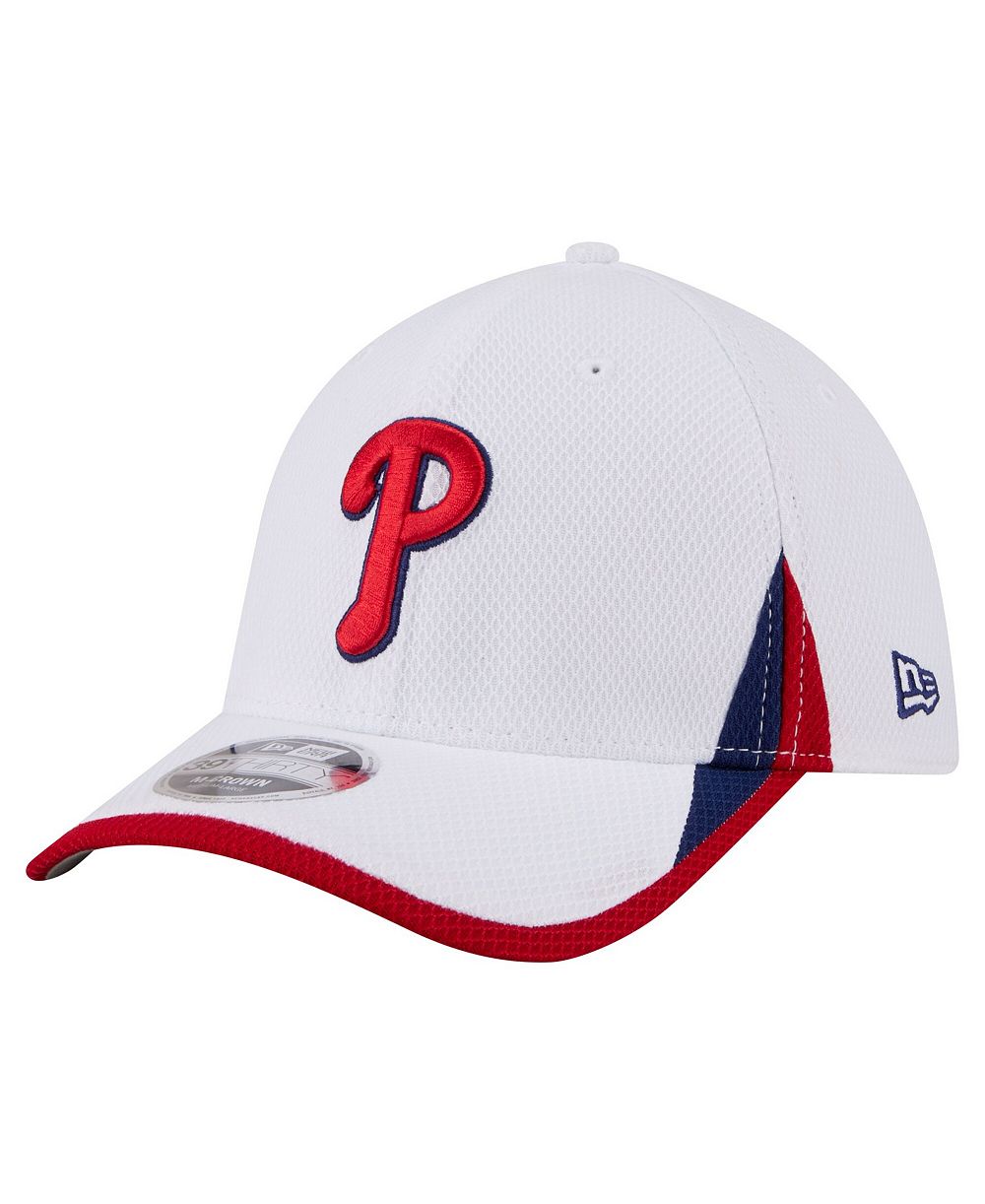 New Era Men's White Philadelphia Phillies Cut n Sew 39THIRTY Flex Hat
